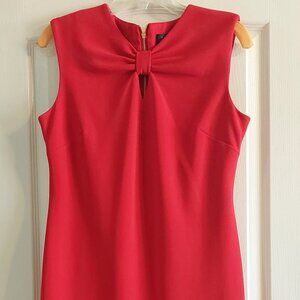 Red Tahari Arthur S. Levine Bow Sheath Dress Sz 8